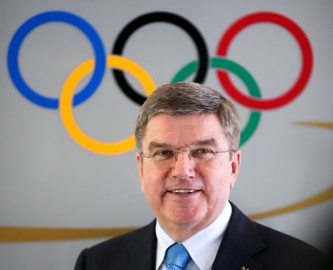 IOC President Thomas Bach arrives in Nanjing