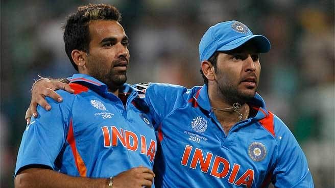 Yuvraj Singh and Zaheer Khan train ahead of the new season