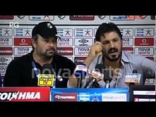 OFI Crete manager Gennaro Gattuso loses his temper and goes ballistic at a press conference