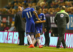 Eden Hazard chills with Didier Drogba as they share an ice bath