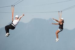 Is it a bird? Plane? Superman? No, it's zip-lining!