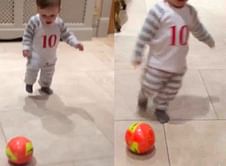Video: Wayne Rooney's younger son Klay is a decent football player!
