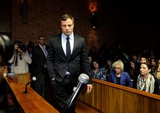 Oscar Pistorius in court as he awaits decision on murder charges