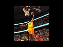 Lebron James completes an insane alley loop
