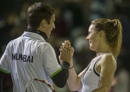 Ironkill Mumbai Tennis Masters â Tommy Robredo and Alize Cornet dominate the mixed doubles set with 6 -3 lead