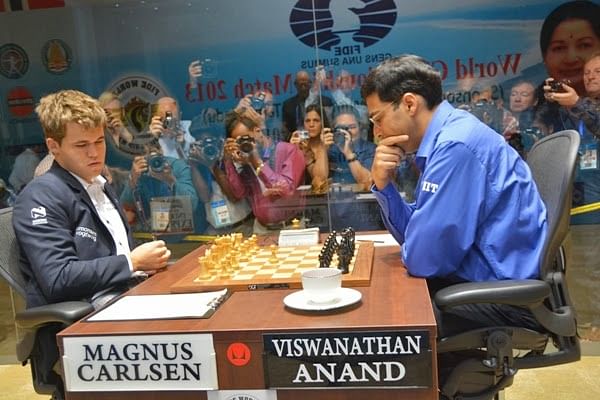 CHESS NEWS BLOG: : World Chess Match Game 4: Carlsen - Anand  Sweat Out a Draw