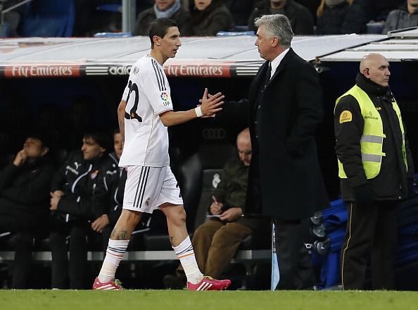Real Madrid manager Carlo Ancelotti criticizes Angel Di Maria while praising Toni Kroos
