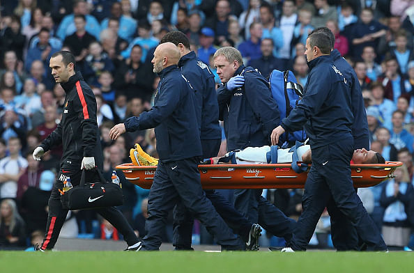 Louis van Gaal worried after Marcos Rojo suffers shoulder dislocation in Manchester Derby