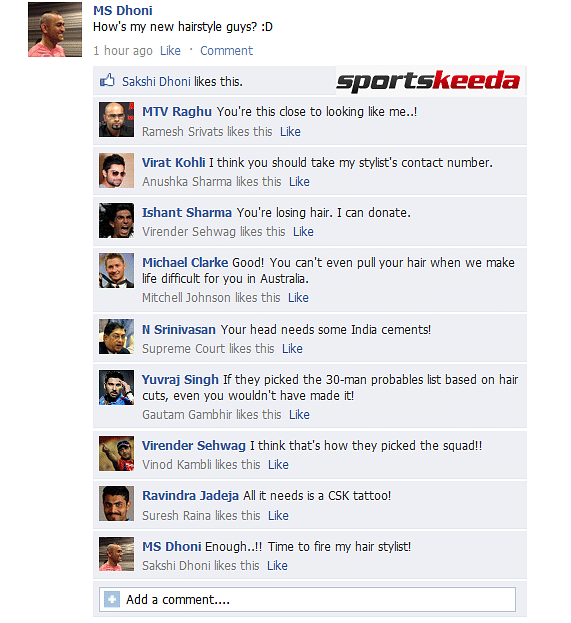 Fake FB Wall: MS Dhoni gets trolled after sporting new hairstyle