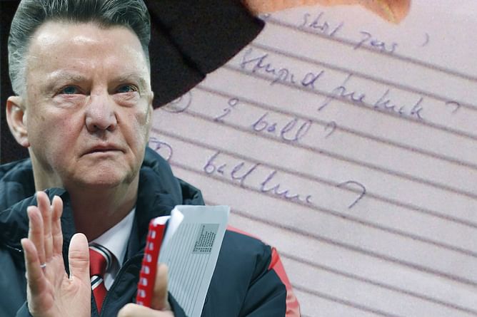 Louis van Gaal's match notes during the 1-1 draw with Stoke City revealed