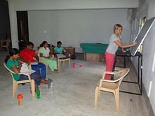 Teaching kids at Khel Vikas was a rewarding experience says Ellie Hall