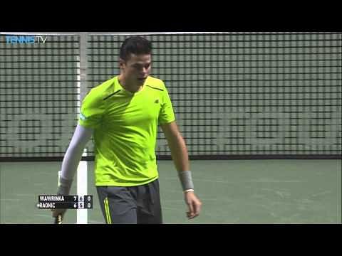 Milos Raonic plays an insane backhand volley against Stan Wawrinka in Rotterdam