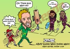Comic: AB de Villiers bullies the bullies - West Indies