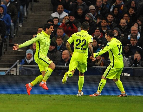 Highlights: Luis Suarez scores twice for Barcelona to claim 2-1 away win over Manchester City