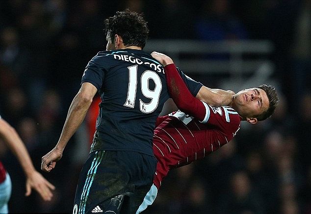Video: Did Diego Costa hit West Ham's Aaron Cresswell in the face?