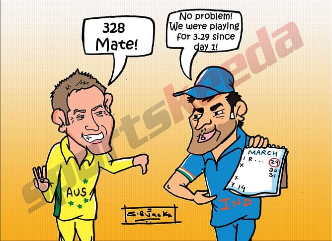 Comic: 329 - the runs needed by India to win, which also happens to be date of finals(29th of March)