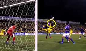Video: Bicycle kick attempt ends badly as opponent gets kicked in the face