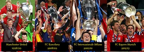 Comparing the treble-winning sides from the Champions League era