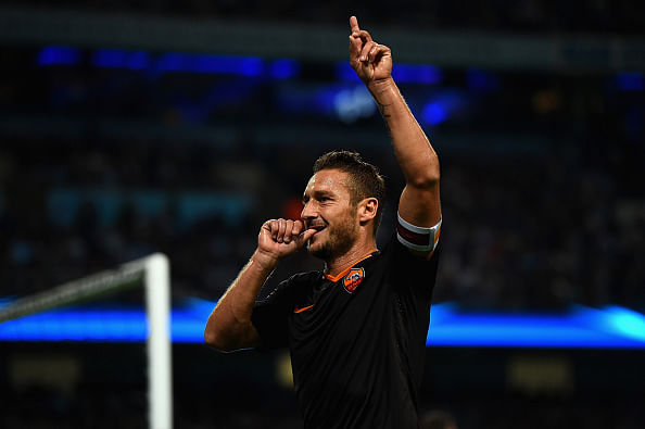 Francesco Totti celebrates