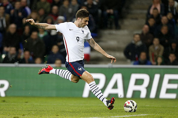 Olivier Giroud and Alexandre Lacazette score as France beat Denmark 2-0