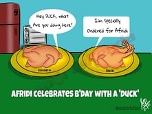 Comic: Shahid Afridi celebrates his birthday with 'Duck'