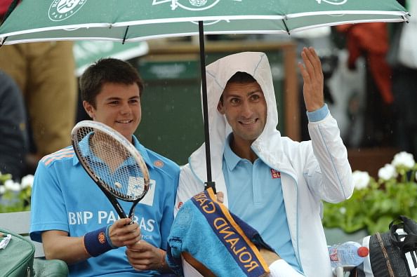 Novak Djokovic rain