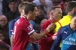 Video: Gone in 30 seconds! Angel Di Maria dives, pulls referee's shirt and gets sent off