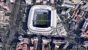 Google Earth view of 10 of the most iconic football stadiums in the world