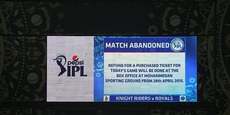 Tickets for Kolkata Night Riders v Rajasthan Royals rained out game to be refunded