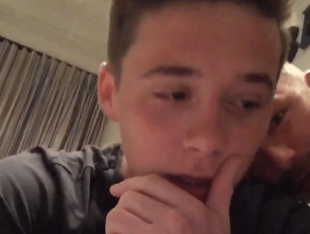 David Beckham videobombs son Brooklyn's post on Instagram