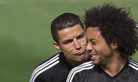 Video: Ronaldo teases Marcelo with a kiss after the Brazilian is nutmegged in training