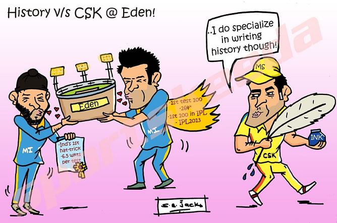Comic: MS Dhoni getting ready to re-write the Mumbai Indians' history in Kolkata