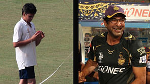 Wasim Akram gives bowling classes to Arjun Tendulkar