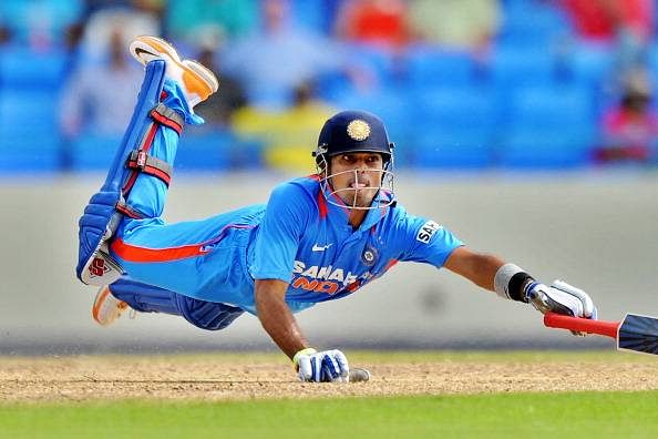 Subramaniam Badrinath playing for India in 2011