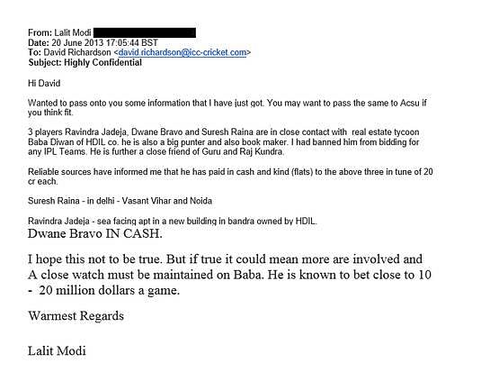 ICC confirms sharing Lalit Modi's mail with BCCI