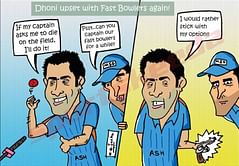 Comic: Dhoni is once again upset with his fast bowlers