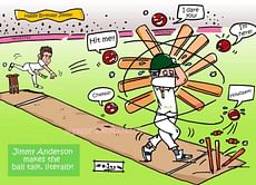 Comic: James Anderson makes the ball talk, literally!