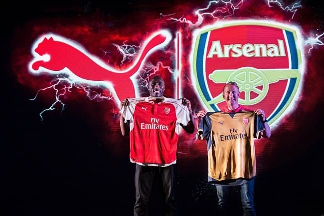 Sol Campbell and Ray Parlour unveil new Arsenal PUMA kits in Mumbai, talk about Invincibles