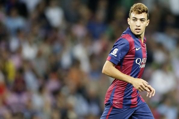 The promising Barcelona prospect Munir El-Haddadi linked with Arsenal and Chelsea