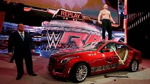 WWE Monday Night Raw Results: July 7, 2015 - Brock Lesnar destroys J&J Security's Cadillac