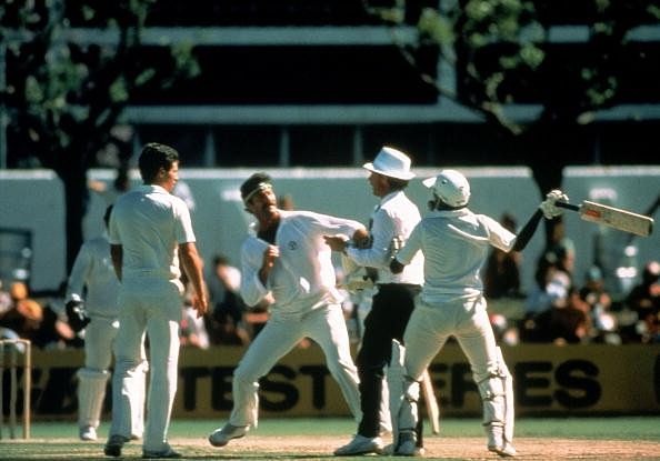 The altercation between Javed Miandad and Dennis Lillee