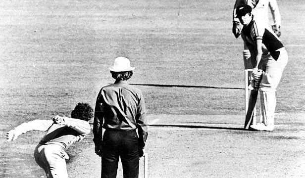 Trevor Chappell bowls underarm to Brian McKechnie