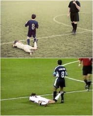 David Beckham Kick simeone red card