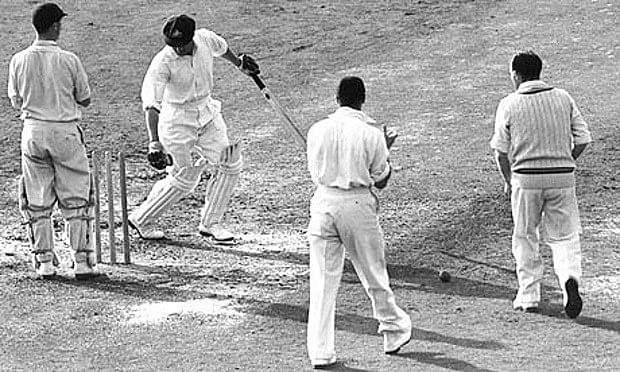 Don Bradman bowled in his final Test innings