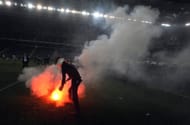 Fenerbahce supporters clash with law enforcement derby galatasaray