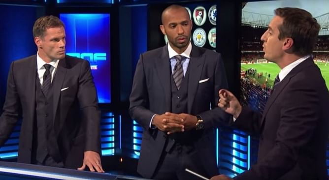 Video: Gary Neville, Thierry Henry and Jamie Carragher argue over Arsene Wenger's midfield combination