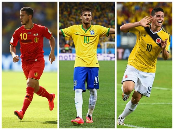 Statistical comparison of Hazard, Rodriguez and Neymar in last three seasons