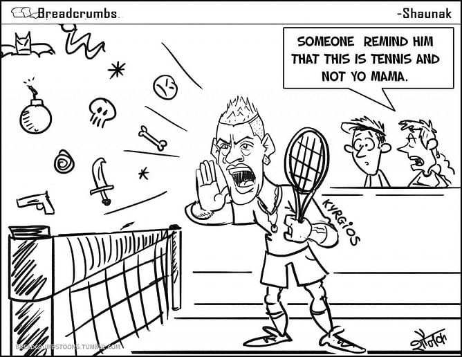 COMIC: Nick Kyrgios' sledging attracts criticism from all over the world