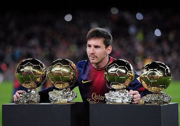 Messi Ballon D&#039;Or Trophies