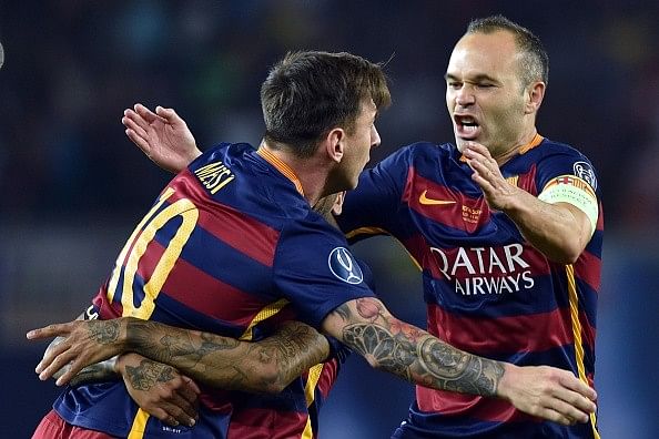 Barcelona&rsquo;s Lionel Messi and Andres Iniesta have now won 25 trophies in club football &ndash; tied with Xavi